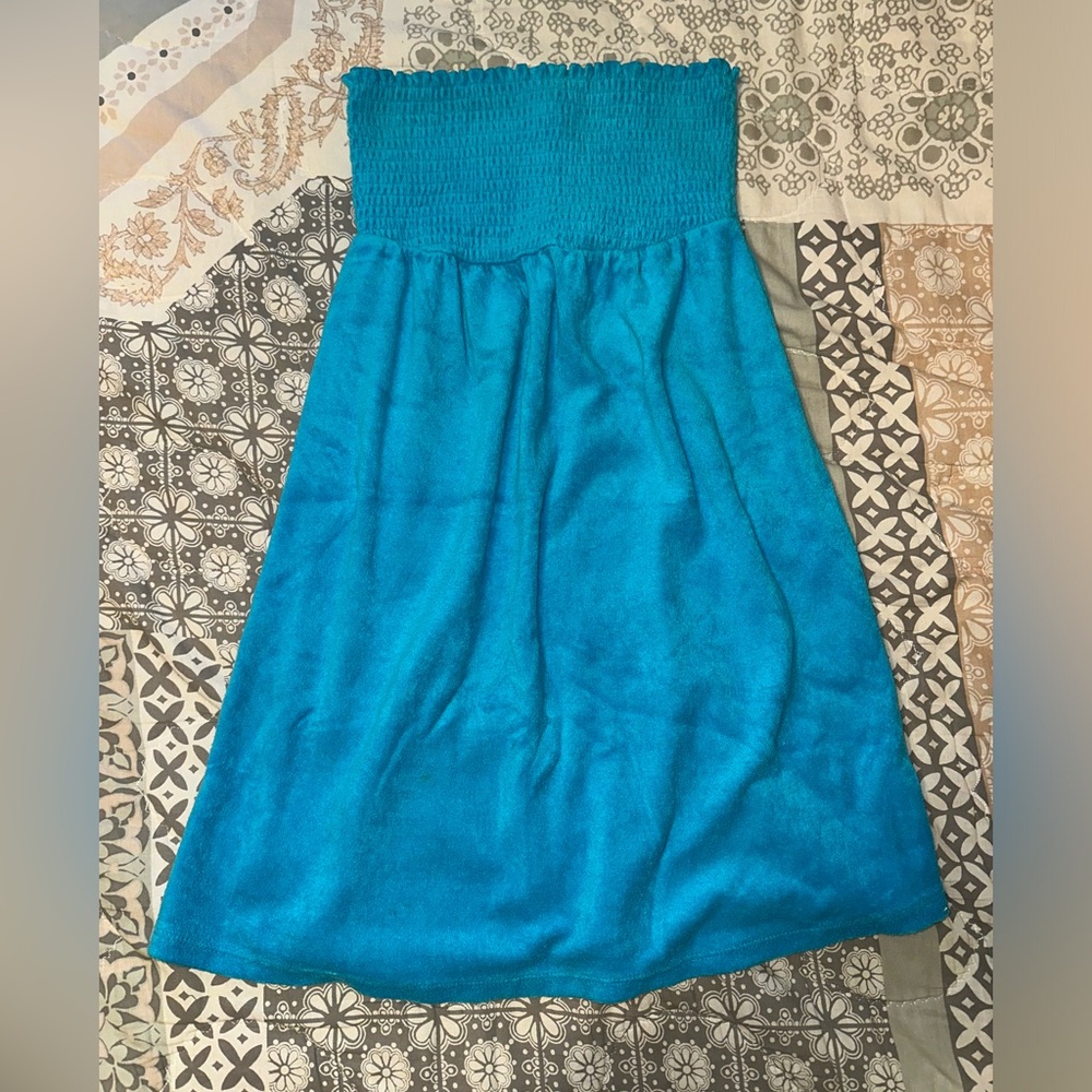 Vintage Y2K OP Terry Cloth Strapless Cover Up Dress